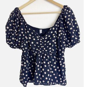 BP peplum baby doll floral blouse XL